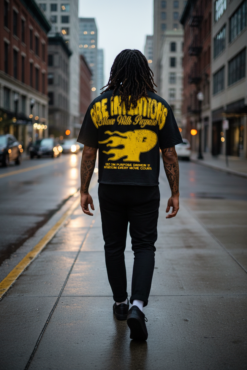 Golden Purpose: Black Tie-Dye Crop Tee